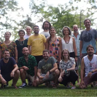 Membros da equipe Regenera participantes da oficina de fechamento do projeto Regenera. Abril de 2023, Pousada Bem Ecológico, Planaltina-DF.
