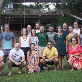 Membros da equipe Regenera participantes da oficina de fechamento do projeto Regenera. Abril de 2023, Pousada Bem Ecológico, Planaltina-DF.